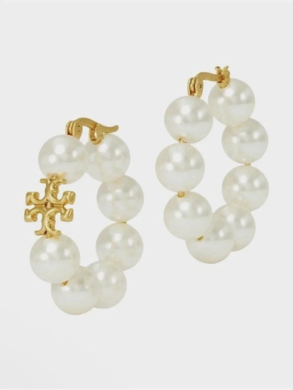 Tory Burch Kira Pearl Hoop Earrings